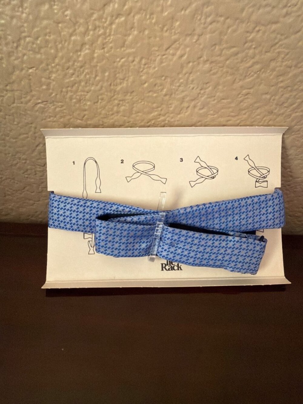 Vintage Tie Rack London Silk Bow Tie Blue Geometric Made England New in Box - Picture 5 of 10